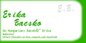 erika bacsko business card